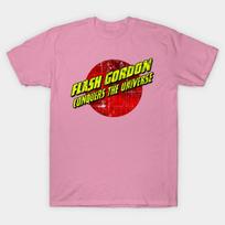T Shirt Women Flash Gordon Conquers The Universe Harajuku Print Kawaii Tshirt Summer Short Sleeve Female T-Shirt Top Tee S rožinė