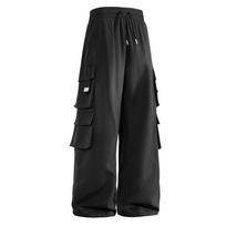 Spring and Autumn Casual Pants Men's Loose Straight Leg Women's Multi Pocket Workwear Pants Outdoor Sports Hiking Pants XXXL juoda
