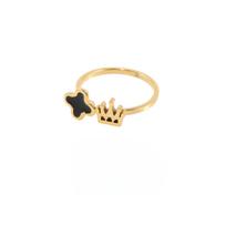 Titanium Steel Ring Female Opening Adjustable Personalised Finger Ring Zirconia Simple Ins Wind Senior Light Luxury Jewellery Four-Leaf Clover Ring