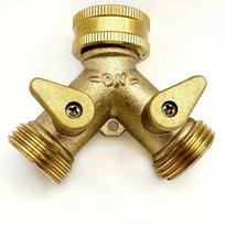 Copper Y-Type 3/4  Garden Ball Valve Splitter European Teeth
