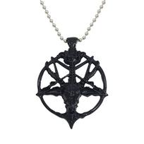 Vintage Charm Women Men Pentagram Pan God Skull Goat Head Pendant Chain Necklaces 2024 New Fashion Jewelry 50cm