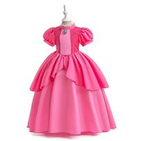 Mergaičių Cosplay Princesės Brigitte nėrinių pūstomis rankovėmis suknelė 140 cm pink