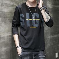 2020 Men's Trendy Hong Kong-Style Long-Sleeve T-Shirt XL juoda