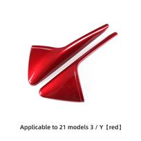 LUCKEASY For Tesla Model3 ModelY 2018- Exterior Modified Car Side Fender Camera Carbon Fiber Protective Cover Protection raudona