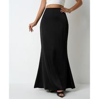 Women's Color Satin Half Skirt Simple Long Skirts XS juoda