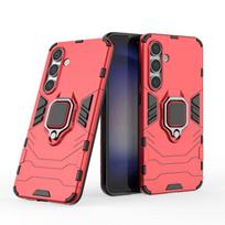 For Samsung Galaxy S24 FE S24FE Back Cover Phone Case Shockproof Armor Anti-Fall Metal Ring Holder Magnetic Protect Funda Coque For Samsung S24 FE pink