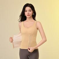 Women's Thermal Velvet Shaping Vest with Chest Pad - Warm, Plus Size Available 5XL (155-180 lbs) smėlis