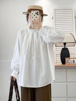 Johnature Japanese Fungus Stand-Up Collar Press-Pleated Top Women Spring Loose Versatile French Tops One Size balta