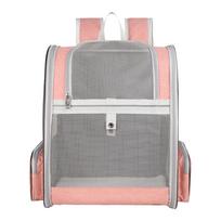Cat Dog Carrier Backpack, Foldable Pet Carrier Backpack With Mat, Portable Breathable Backpack Carrier Fit Up To 5Kg Dog/7kg Cat rožinė