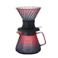 2024 Naujas 600ml Panardinamas Lašintuvas Jungiklis Stiklinis Pour Over Kavos Aparatas, V formos Lašinamos Kavos Lašintuvas ir Filtrai, Talpina 3-4 Puodelius black