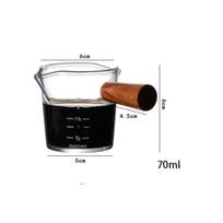 70 ml Medine Rankena Kavos Puodelis su Stikline Skale Itališkas Espresso Ekstrakcijos Matavimo Uncija Pieno Puodeliai