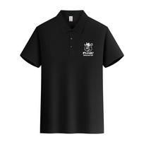 Pocket Genie Logo Mens Clothes Oversize Polo T-Shirt Fashion Casual Tops Tee Clothes Men Summer Loose Tshirt S black