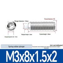 304 Stainless Steel Wave Ball Screw with Rubber Head, Positioning Pinball Plunger (M3-M10)