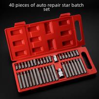 40-Piece Screwdriver & Socket Star Combination Set - Electric Hexagon Blue Box 40-Star Set T40