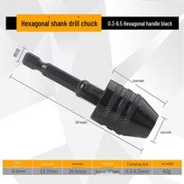 Hex Shank 3-Jaw Chuck Quick Electric Drill Converter for Round Shank Twist Drill Bits
