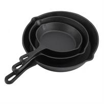 3pcs/Set 16cm 20cm 25cm Cast Iron Frying Pans Cookware Pots Household Kitchen Cooking Tool balta
