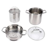 Stock Pot Anti Scald Grips Anti Stick Thickened Composite Bottom Stainless Steel Soup Pot with Lid L