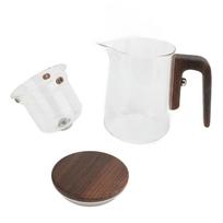 Tea Pot 600ml Glass Stainless Steel Press Control Magnetic Water Separation Teapot with Wooden L