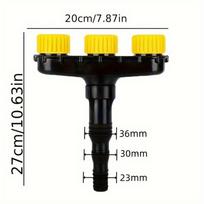 1pc Multi Head Garden Hose Nozzle Sprayer Ideal for Lawn Care, Watering Vegetables Flowers with Adjustable Spray Patterns. black