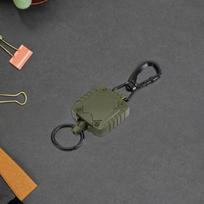Keychain Card Holder with Retractable Design And Steel Cord for Outdoor Use žalia