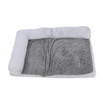 Pet Sofa Bed Short Plush Sponge Filling Soft Washable Comfortable Dog Couch Bed For All Seasons šviesiai pilka spalva