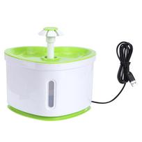 Pet Dog Cat Automatic Water Fountain Drinking Heart Shape with LED Light Water Shortage and Outage žalia