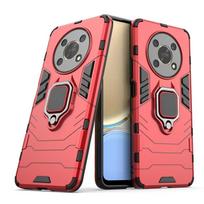 Huawei Honor Magic 4 Magic4 Lite 5g galinis dangtelis telefono dėklas smūgiams atsparus šarvuotas apsauginis nuo kritimo metalinis žiedo laikiklis magnetinis Funda Coque CHINA&For Magic 4 raudona