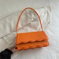 Simple And Exquisite Foreign Style Clutch Bag Chain Texture Versatile Single Shoulder Crossbody Small Square Bag Fashion Trend Wallet oranžinė