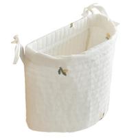 Baby Cot Hanging Storage Bag Bedside Hanging Storage Pocket Cotton Bag for Organizing Diapers & Toy Beside the Crib 7 white