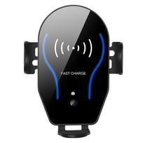 10W Mobile Phone Car Wireless Charger AutoClamping Phone Fast Charging Mount Holder gray