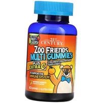 Vaikų multivitaminai su vitaminu C, Zoo Friends Multi Gummies Plus Extra C, 21st Century 60 tabl. Vaisiniai (36440107) 60tab Fruit