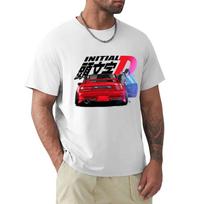 Initial D Movie T Shirt Harajuku Short Sleeve T-shirt 100% Cotton Graphics Tshirt Tops S smėlis