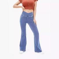 Women's Flare Jeans Denim Joggers Elastic Waist Stretch Elastic Waist Jeans Korean Style Fashion Trousers Japanese Y2k Clothes Women S šviesiai mėlyna spalva