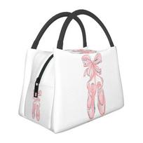 Ballet Shoes Portable Lunch Boxes for Ballerina Dancer Cooler Thermal Food Insulated Lunch Bag Travel Work Pinic Container 28x17x16CM smėlis