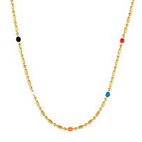 Spring and summer dopa steel bare chain simple collarbone chain versatile stacked wearing colored necklace ins wind collarbone chain beige