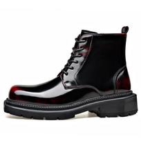 Žieminiai Britiško Stiliaus Platforminiai Batai Vyrams Madingi Laisvalaikio Odiniai Dizainerio Šilti Medvilniniai Batai Rudeniniai Ankle Boots Vyriški 38 raudona