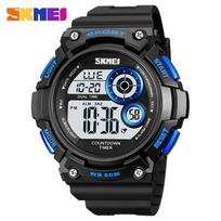 Children's electronic watch Teen student multi-functional waterproof electronic watch Outdoor luminous sports watch mėlyna