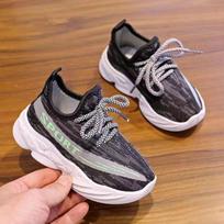 Children's sports shoes men's 2025 spring and autumn new girls' coconut shoes boys' fly-woven running shoes 25 black