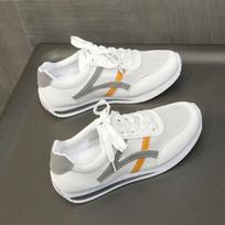 Waterproof and non-slip sports shoes, white 2025 spring new mesh versatile casual trendy shoes, soft-soled wear-resistant running shoes 35 pilka spalva