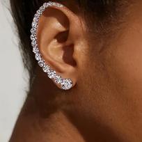 Charm With A Minimalist Design For Women During Earrings Stylish popular As A Birthday Gift Perfect Geometric-shaped Left ear sidabras