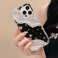 INS Star Phone Case For iPhone 11 13 16 Pro Max 14 15 12 XR X XS 7 8 Plus SE 16promax 15promax Soft TPU Transparent Cover Fundas For iPhone 16 Pro Max