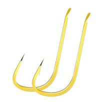 Sub-line Double Hook Finished Wild Fishing Short Hook Tied with Golden Sleeve Stingless Crucian Carp Hook