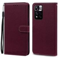 For Redmi Note 11 Pro Plus 5G Case Wallet Leather Flip Cover For Xiaomi Redmi Note 11 Pro Plus 5G Case Phone Cover Coque Fundas Redmi Note 11ProPlus vyno raudonos spalvos