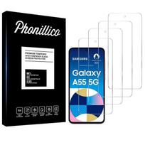 Tempered Glass for Samsung Galaxy A55 5G [4 Pack] Phonillico® Screen Protector Glass Film skaidri