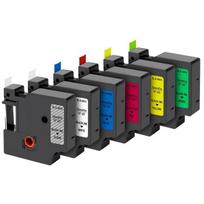 Lot of 6 Labels White/Transparent/Blue/Yellow/Red/Green compatible Dymo LabelManager LabelPoint - Tape 12mm x 7m Phonillico®