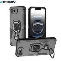 KEYSION Shockproof Armor Case for iPhone 16e Soft Silicone+PC Upright Metal Ring Stand Phone Back Cover for iPhone 16e 2025 for iPhone 16e juoda