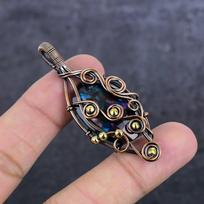 Mystic Topaz Handmade Copper Wire Wrap Jewelry Pendant 2.40  q0n47