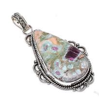 Ruby in Fuchsite Handmade  Ethnic 925 Sterling Silver Pendant 2.48  i5h27