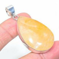 Natural Yelloq Amazonite Gemstone 925 Sterling Silver Gift Pendant 2.25  T6F55