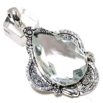 White Topaz Handmade 925 Sterling Silver Jewelry Pendant 2.88  v9D10